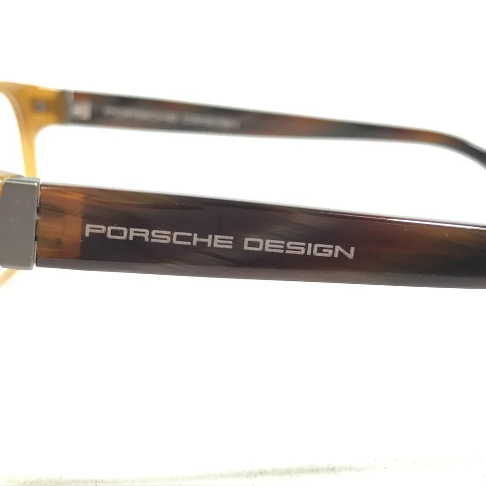 Porsche Design Eyeglasses Frames P8250 B Yellow Amber Brown Horn 55-19-140